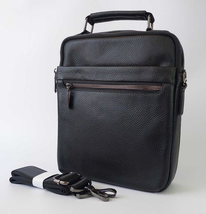 Сумка чоловіча з натуральної шкіри на два відділення з короткою ручкою