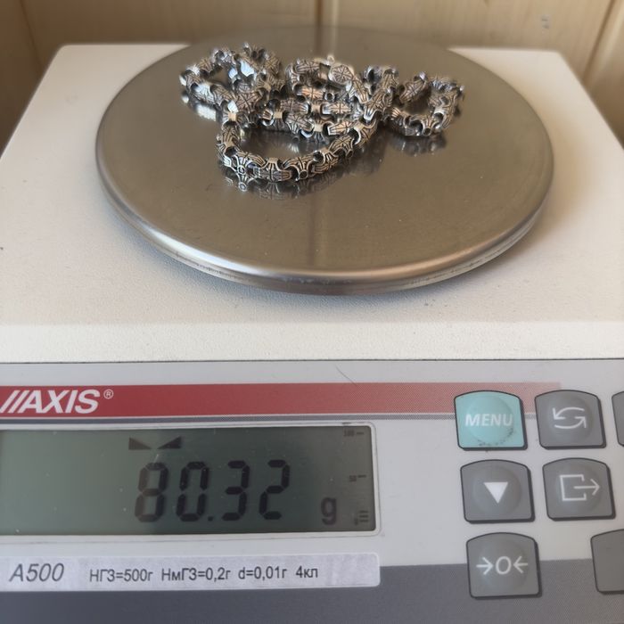 Срібний ланцюг Барака з камінням