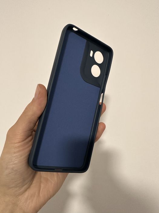Etui plecki Silikonowe granat + SZKŁO hartowane do MOTOROLA MOTO G06