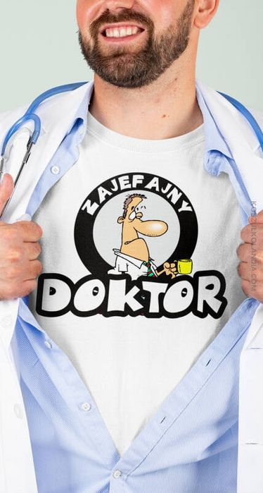 Zajefajny Doktor koszulka męska 6 rozmiarów