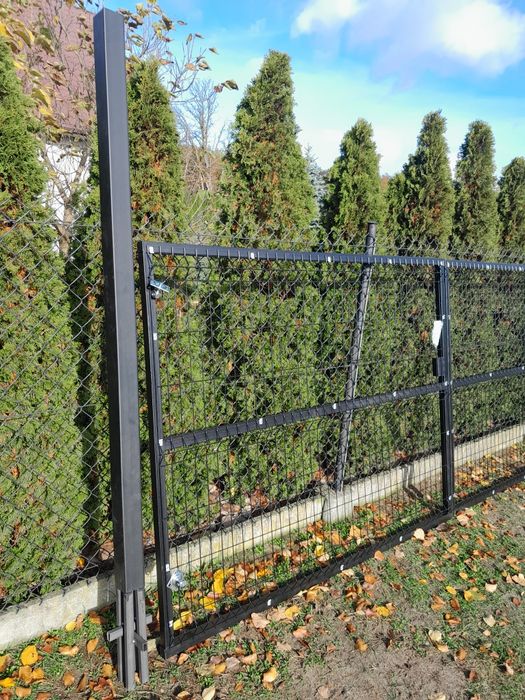 Brama 5m Panelowa Grafit Na Działke Budowe Do Ogrodu  Tymczasowa