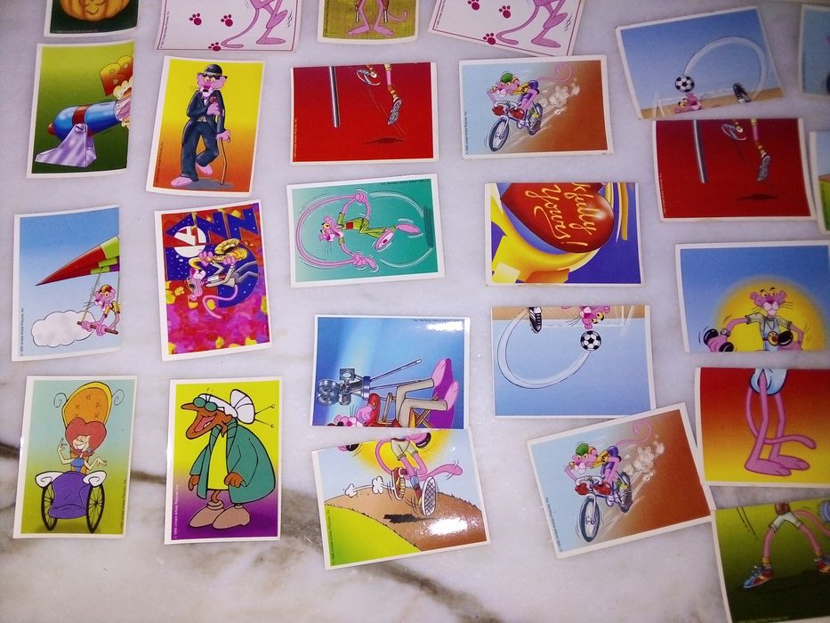 Conjunto de 48 Cromos Antigos Pink Panther