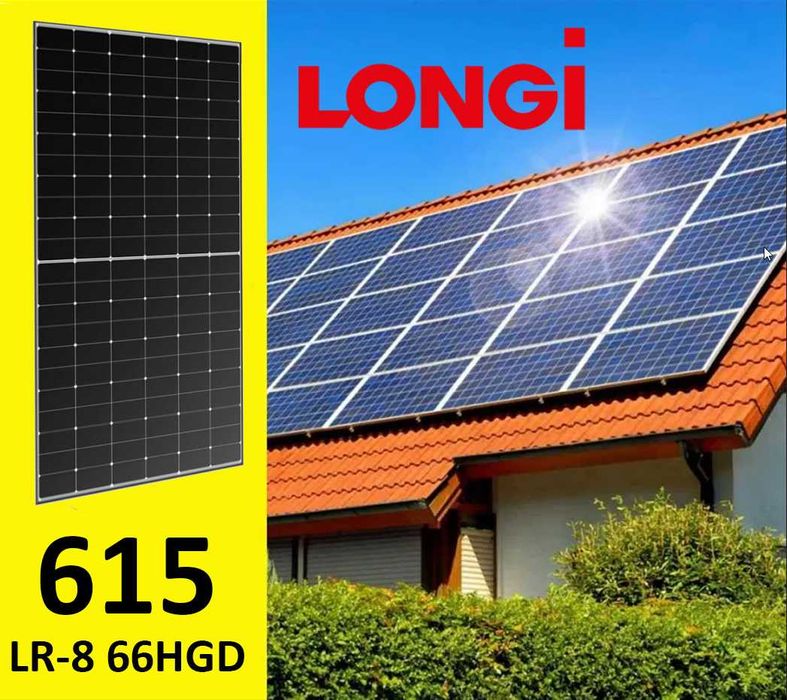 ‼️‼️91$‼️‼️ Сонячні панелі LONGI 615. 650  двосторонні, сонячні батареї
