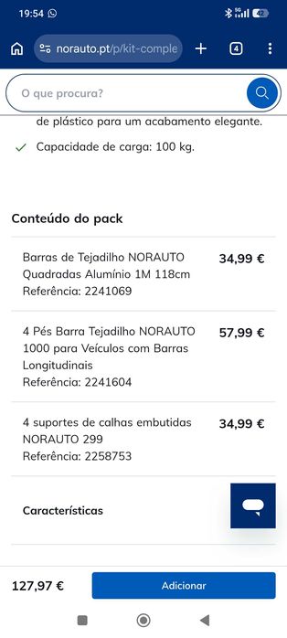 Barras tejadilho