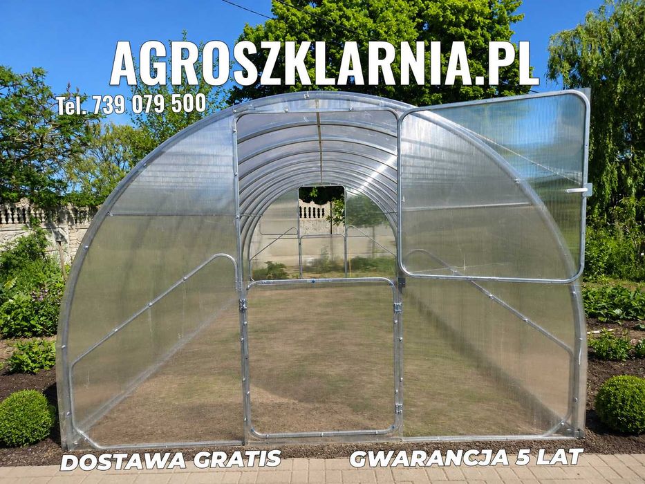Szklarnia z poliwęglanu 4mm/6mm 3x4,3x6itd ocynk profil Dostawa Gratis