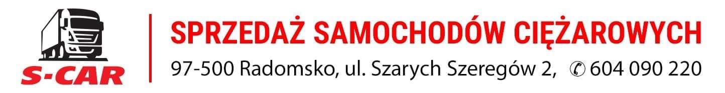 Sprzedaż Samochodów Ciężarowych S-car s.c. Radomsko ul. Szarych Szeregów 2 top banner