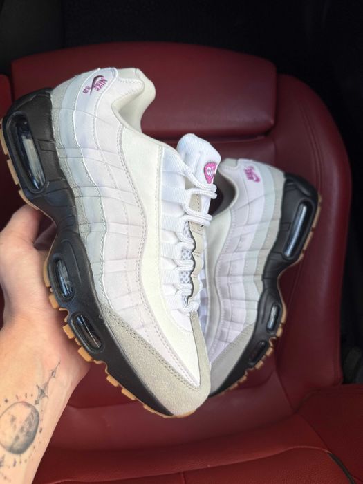 (ОПЛАТА ПІСЛЯ ОГЛЯДУ)Nike Air Max 95 White Grey Black Gum Найк Аір Макс 95 Біло-сіро-чорні Джим