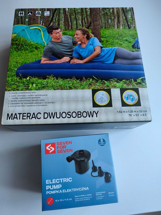 materac dwuosobowy z elektryczną pomką