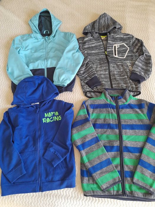 Bluza bluzy dresowe kurtka wiatrowka na suwak r. 128 chłopięce 2szt ze