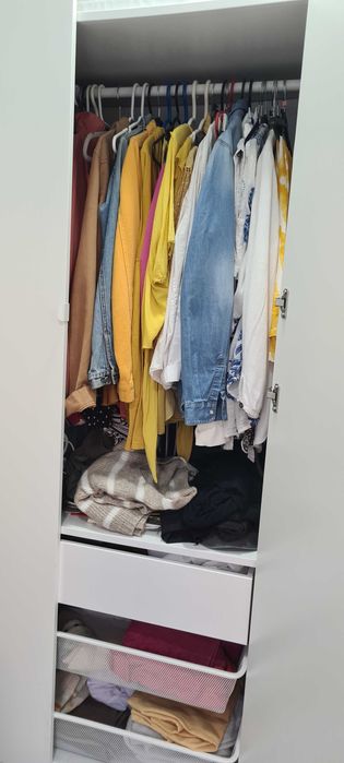 Roupeiro, branco/branco, 100x60x236 cm