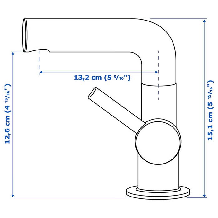 Nowa IKEA SVENSKAR Bateria Umywalkowa Chromowana Stojąca Srebrna Kran