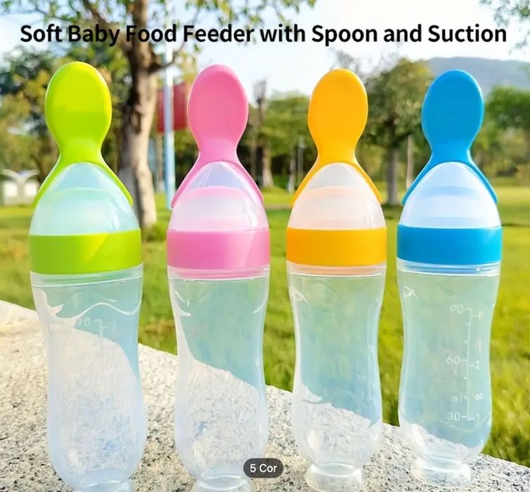 Alimentador com Colher Rosa NOVO