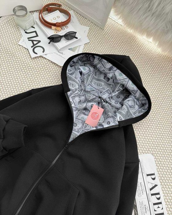 Вкорочене зіп худі оверсайз на флісі (Туреччина) свитшот світшот худи