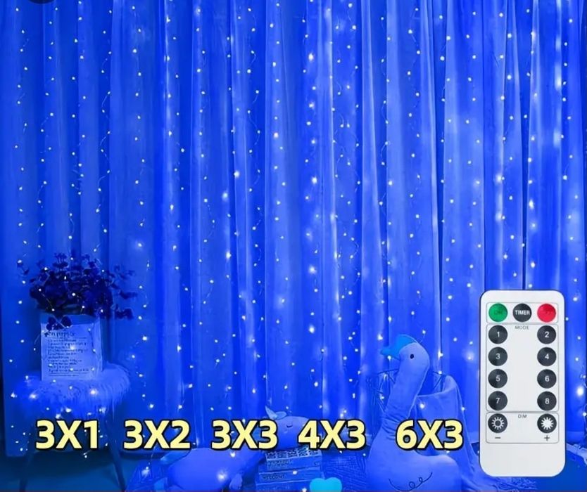 Світлодіодна гірлянда-штора  "Краплі роси" 3/1 м 3/2м 3/3м 4/3м 6/3м