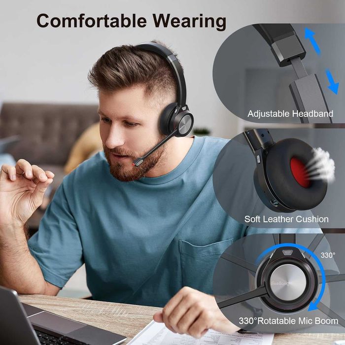 Słuchawki Beebang bng891bt Bluetooth z mikrofonem,  40 godzin pracy