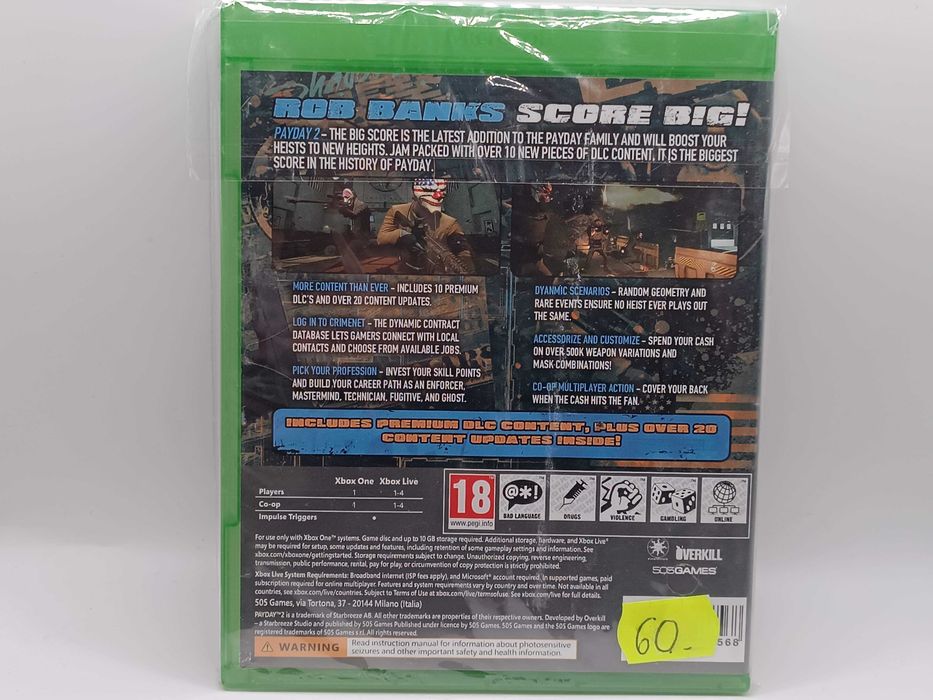 Gra Xbox ONE Payday 2 wersja pudełkowa