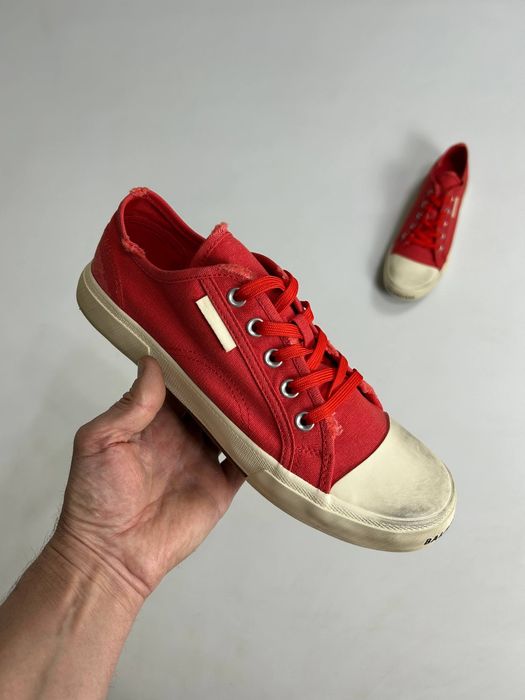 Balenciaga Paris red low shoes кеди кросівки кроссовки червоні 43 42 41