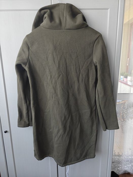 Długa ciepła bluza khaki M