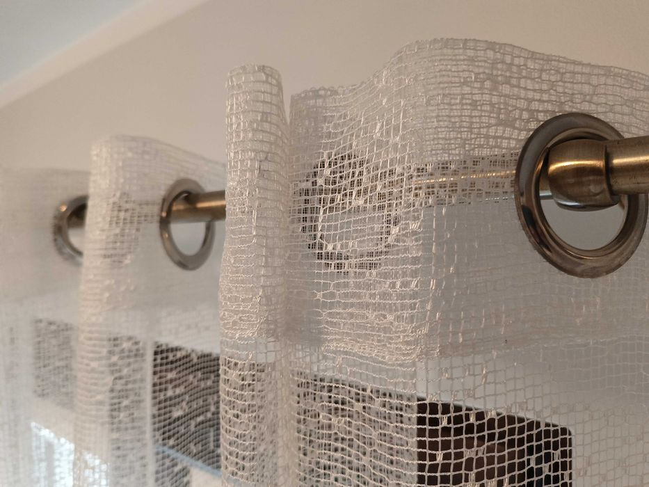 Firanki do salonu – używane | 2 sztuki | na przelotkach | 200 × 242 cm