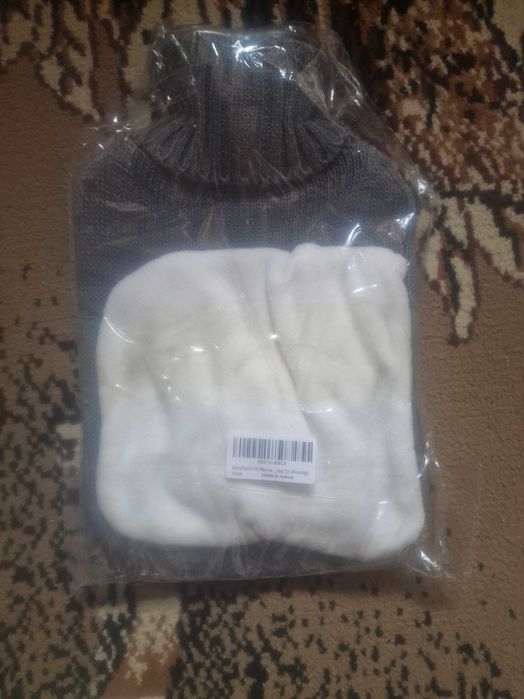 Termofor gumowy z pokrowcem pluszowym 2l szary