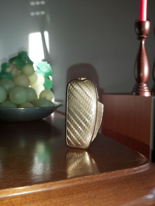 Vintage SilverMatch Paquebot Lighter with Gold Cover