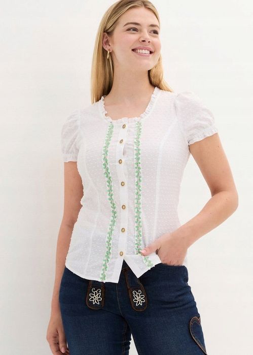 B.P.C bluzka w stylu ludowym biała ^46