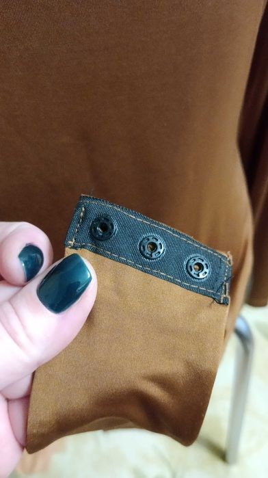 Комфортный горчичный комбидресс с длинным рукавом, размер L - 16- 50