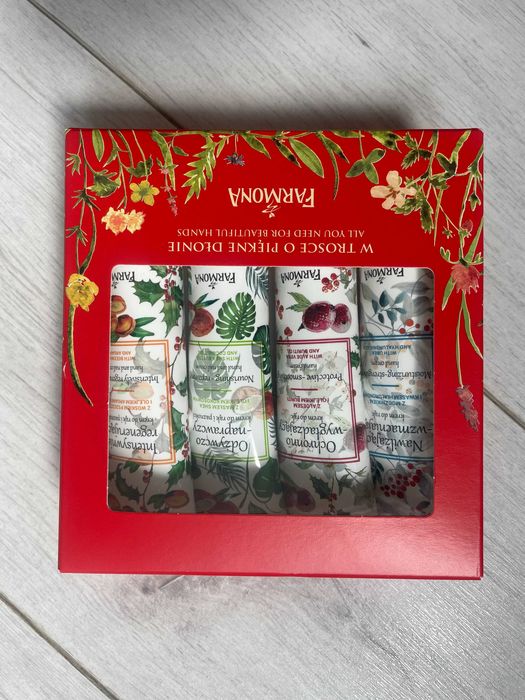 Nowy zestaw 4 kremów do rąk Farmona zapakowany w prezentowe opakowanie