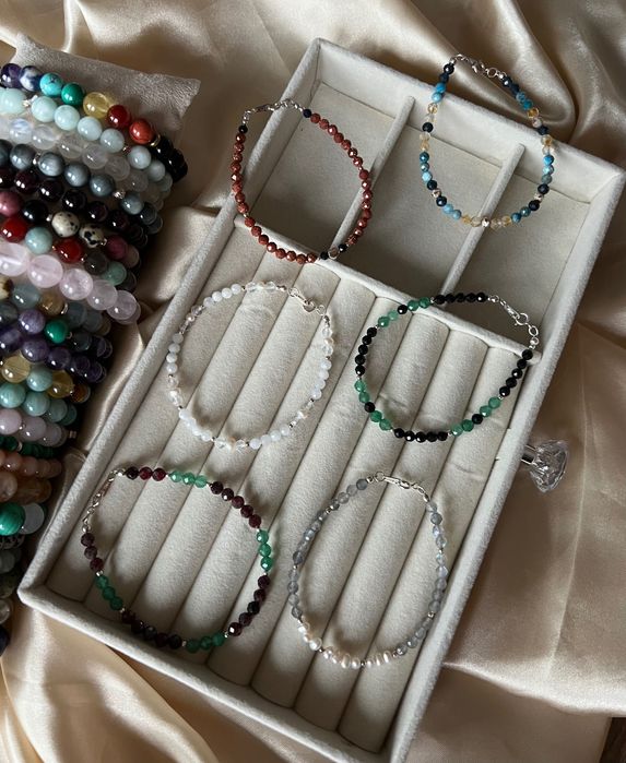 Bransoletki z kamieni naturalnych, 4, 6, 8, 10 mm