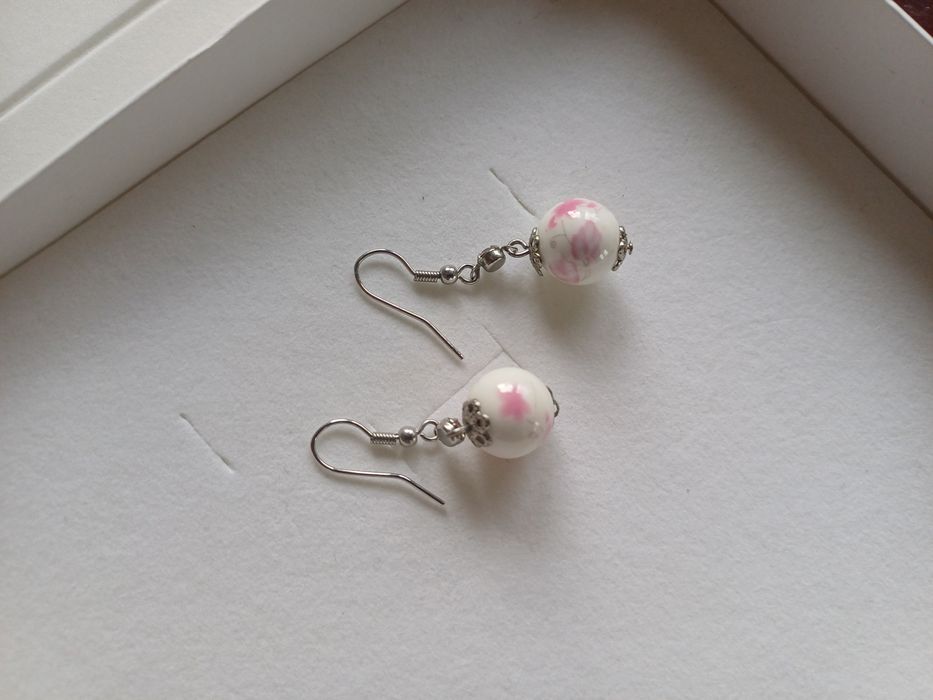 Kolczyki porcelanowe stylowe romantyczne piękne jak nowr