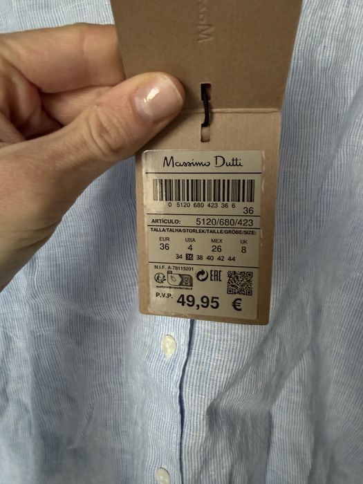 НОВА лляна рубашка Massimo Dutti