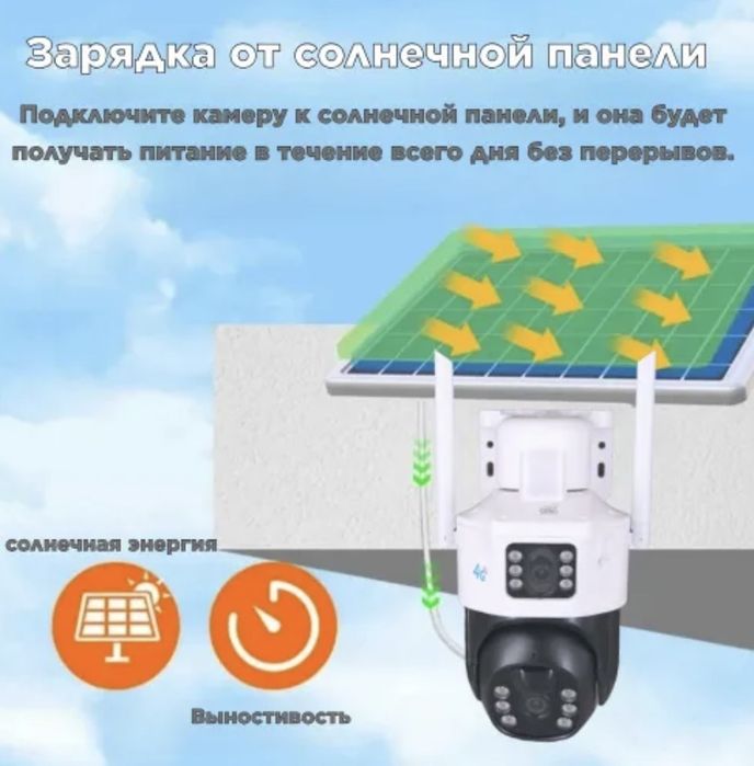 IP 4g камера видеокамера двойная автономная с батареей 18650 поворотна