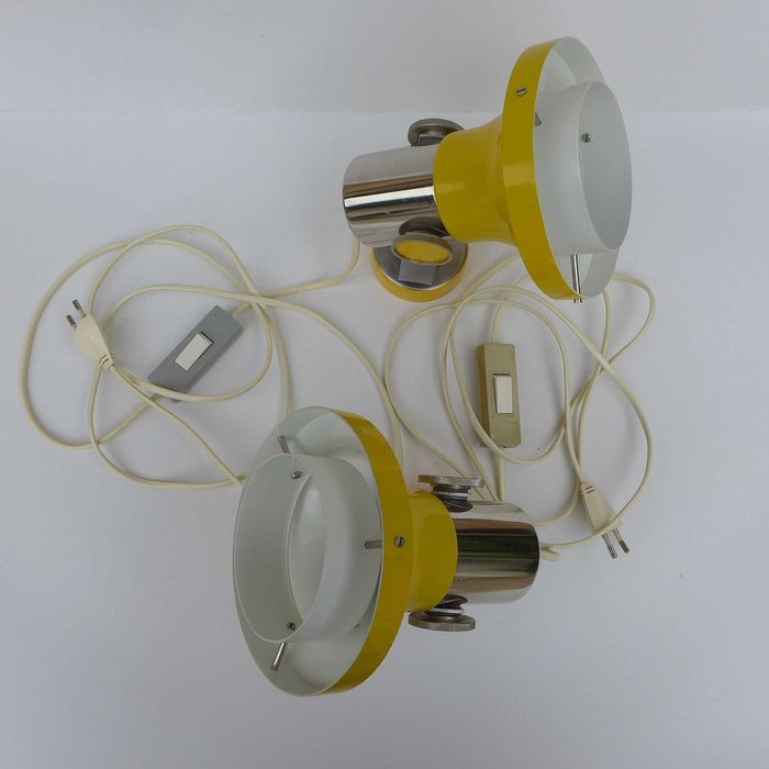 Para lamp ściennych  kinkiet Pavel Grus Czechosłowacja lata 70. vintage loft