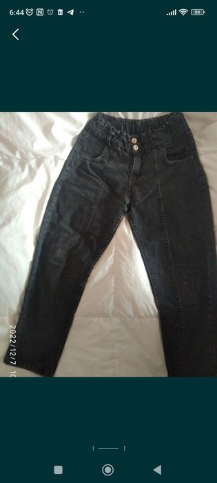 Штани котон чорні мом 146,152