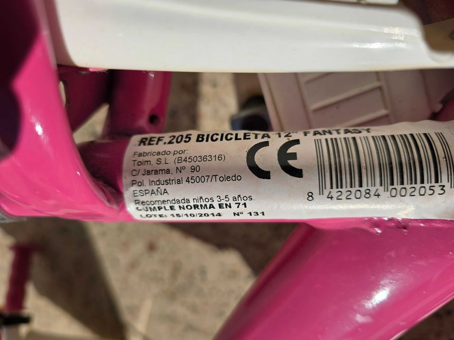 Bicicleta menina 3 a 5 anos