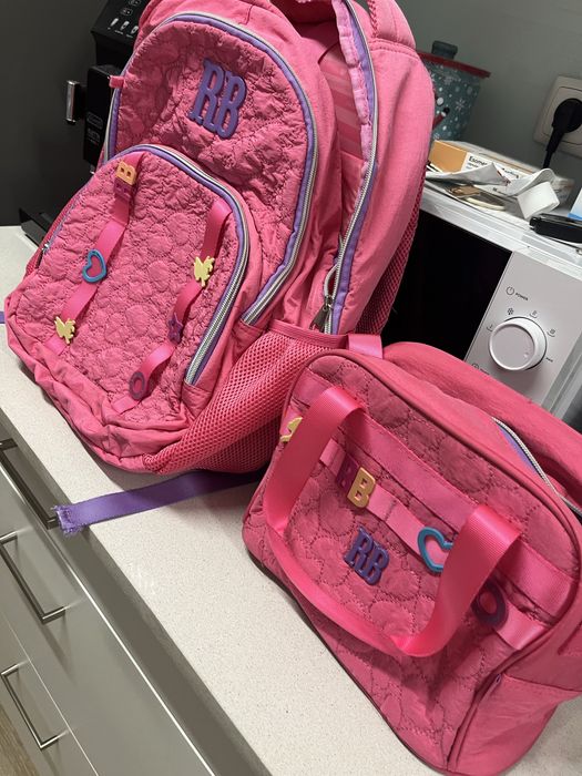 Mochila escolar menina rosa