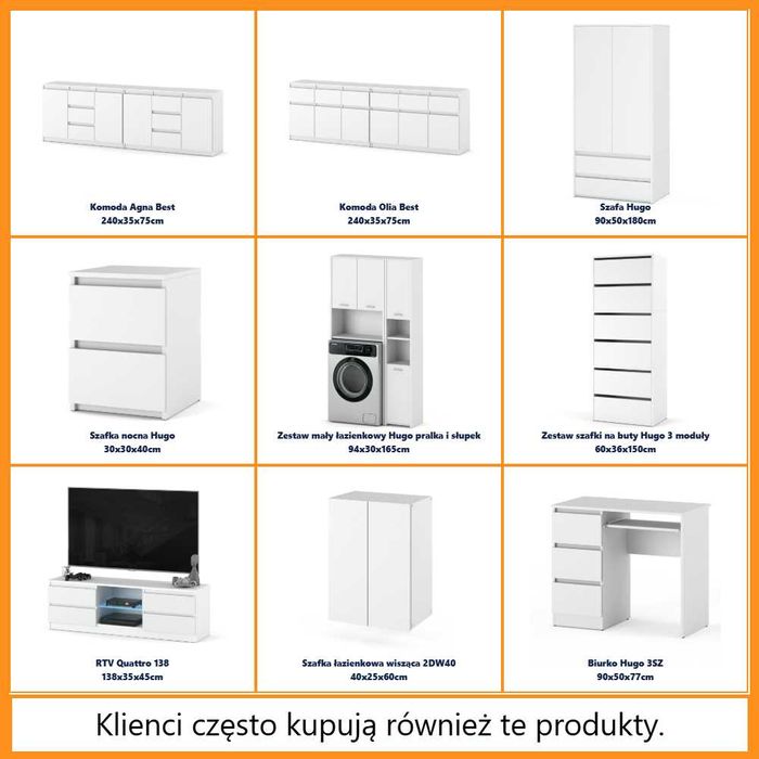 Komoda Best Agnolia 240cm Modułowa Szafka 6 Szuflad Do Salonu Sypialni