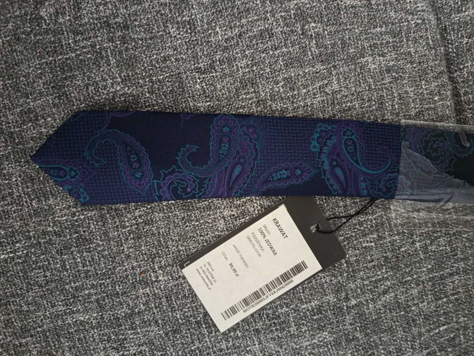 Krawat Wólczanka jedwabny NOWY