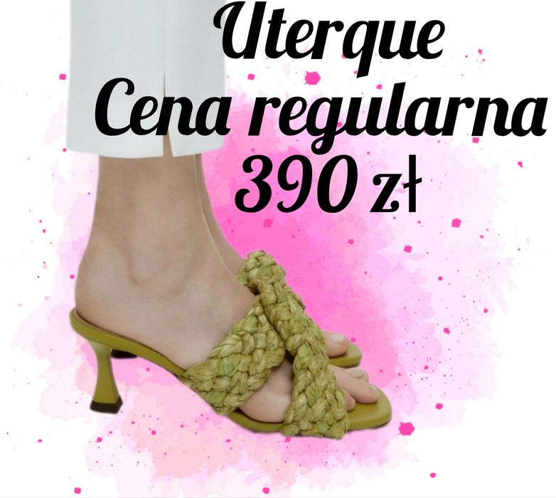 Zielone pistacjowe sandały Uterque