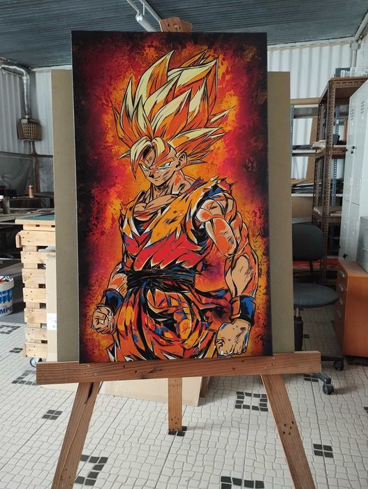 Son Goku pintura original em tela