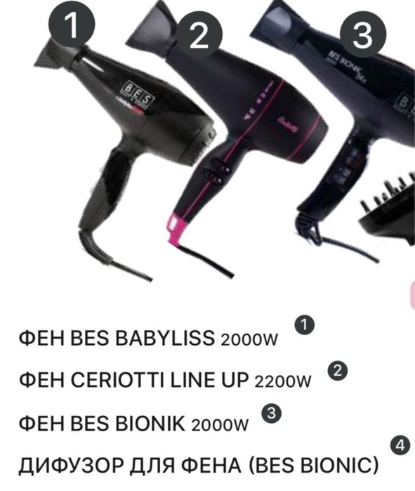 Фены фирмы BES професиональные