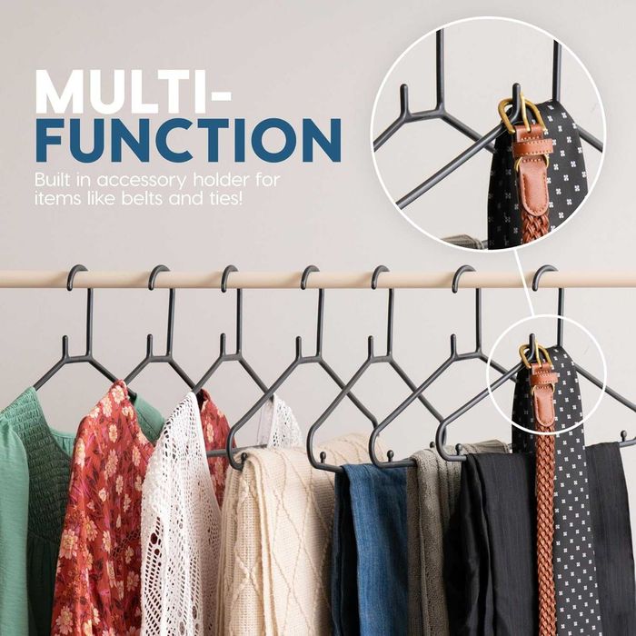 Plastikowe Wieszaki do ubrań Iris Ohyama  czarny bez BPA 50 sztuk