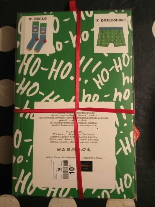 Conjunto boxer e meias de natal