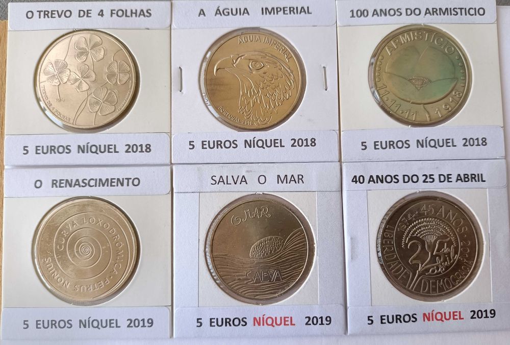 41 Moedas Comemorativas Portuguesas de 5 Euros ( Níquel )