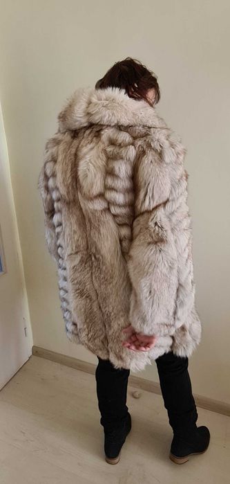 Kurtka z srebrnych lisów rozmiar 2XL