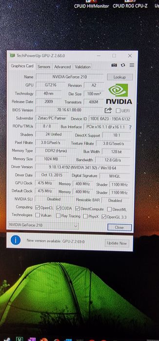 Karta graficzna Zotac Geforce 210 1GB DDR2 128bit