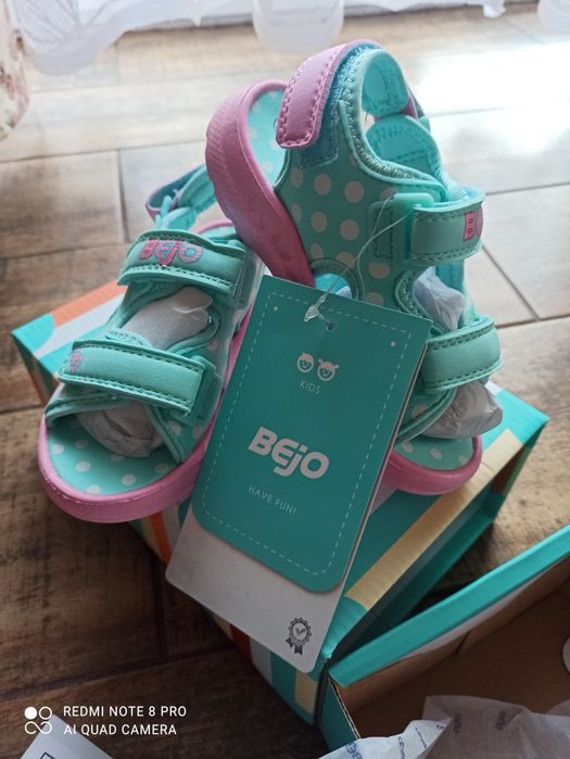 BEJO Sandały, buciki dziecięce Turkus/róż r. 26
