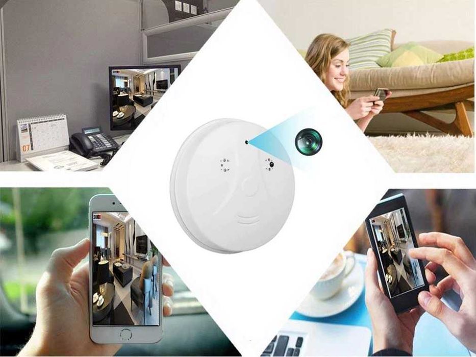 Kamera Czujnik Dymu Szpiegowska Ukryta Wifi Full HD