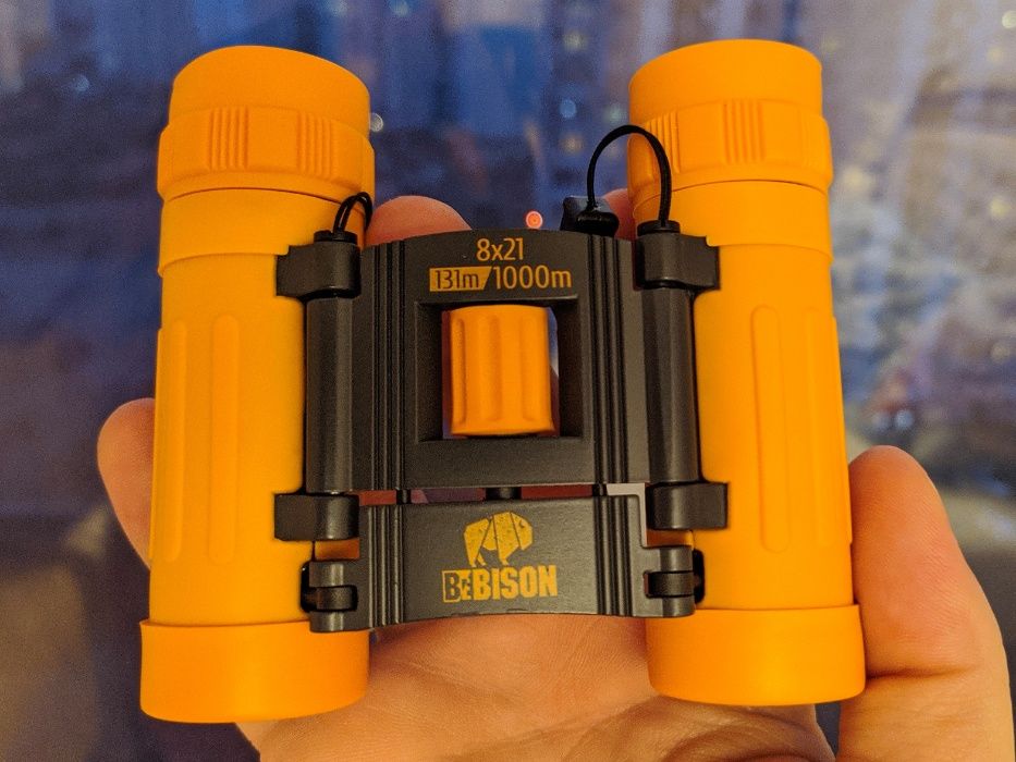 Компактний бінокль 8x21 (8 кратний) BeBISON. Сумка, ремінець, коробка