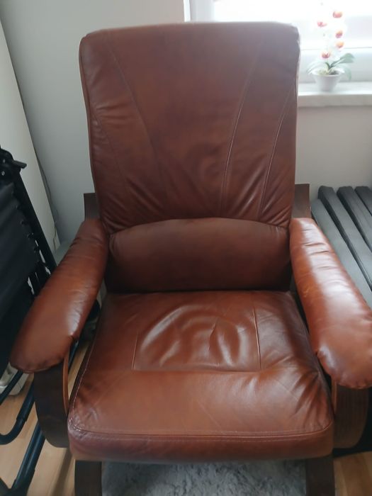 Komplet skorzany łóżka + 2 fotele